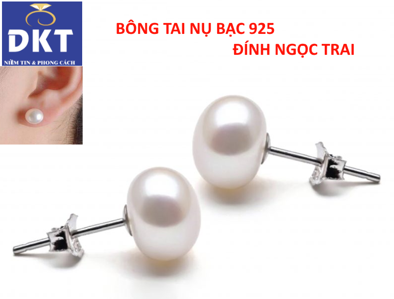 [HCM]{ BẢN MỚI} Bông Tai Nụ Ngọc Trai Nuôi  Chui Bạc 925 Dễ ThươngHàng đẹp như hình