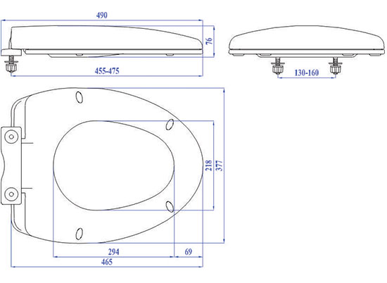 Nắp bồn cầu đóng êm thay thế vừa cho bồn cầu C900 (liền khối) của Inax