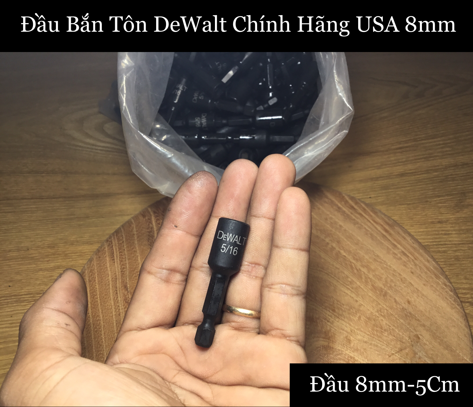 Đầu bắn tôn dewalt 8mm 5cm