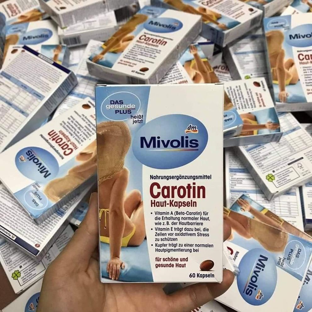 Viên chống nắng carotin mivolis nội địa đức 60 viên