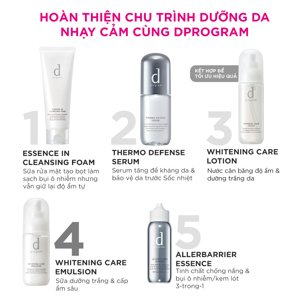 Sữa dưỡng trắng cho da nhạy cảm Dprogram Whiteng Clear Emulsion 100ml (phiên bản mới, bổ sung công nghệ Microbiome)