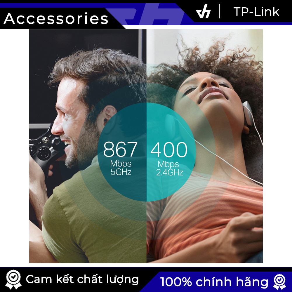 USB thu wifi 2 băng tần TPLink T4U (Đen)