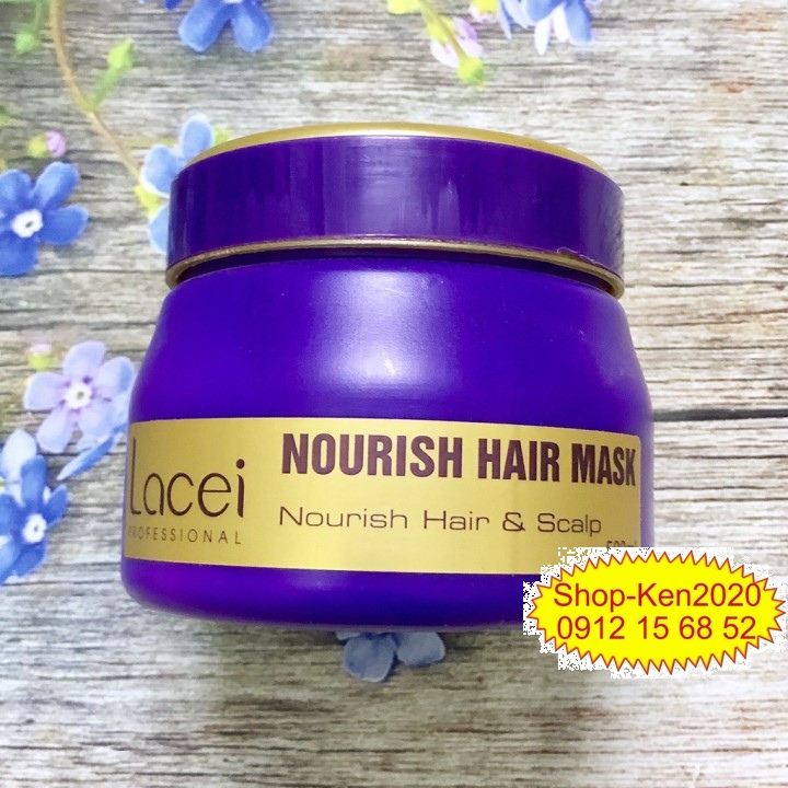 Kem hấp tóc Lacei Nourish Hair Mask 500ml (Tím - vàng)