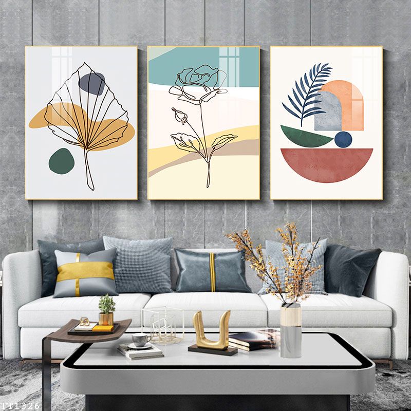 Lalashop-3 panel set (multi patterns) peony flower wall painting Tulip rose flower wall art bedroom bedside canvas painting