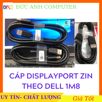 Cáp DisplayPort ,Dây DisplayPort 1,8M zin Theo Màn Hình DELL - Cam Kết Đúng Zin DELL  ,Cáp DisplayPort 2 Đầu DisplayPort