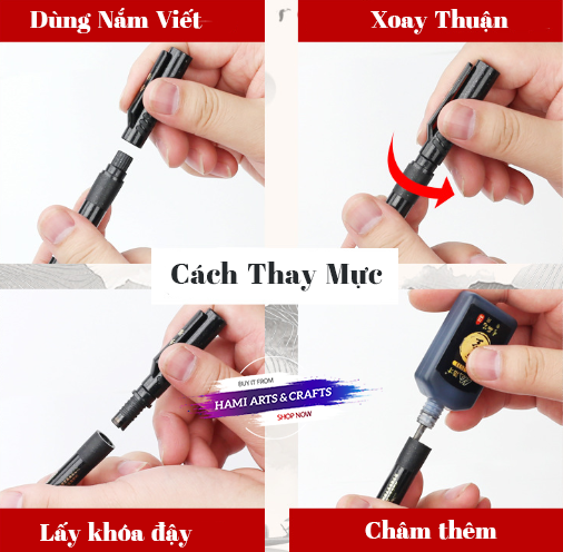 Bút line brush touchcool - Có thể châm thêm mực