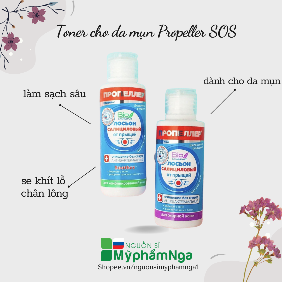 [HCM]Toner giảm mụn Propeller SOS vạch tím