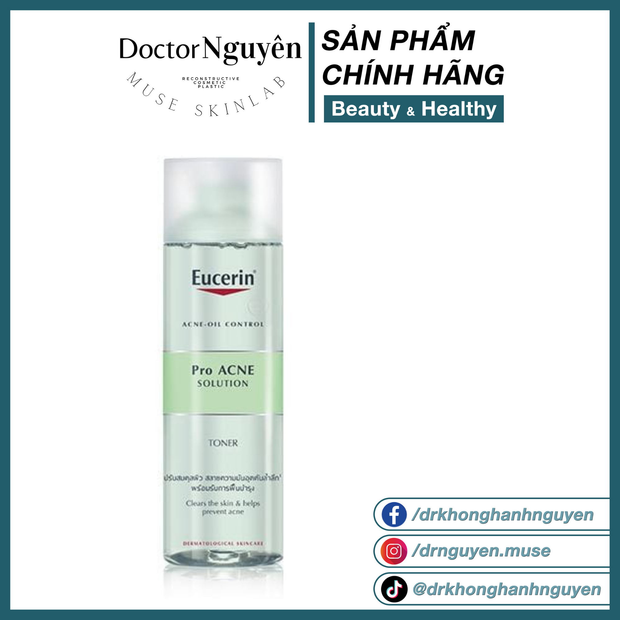 [HÀNG NHẬP KHẨU] Nước Hoa Hồng Eucerin Cho Da Dầu Mụn Pro Acne Solution Toner
