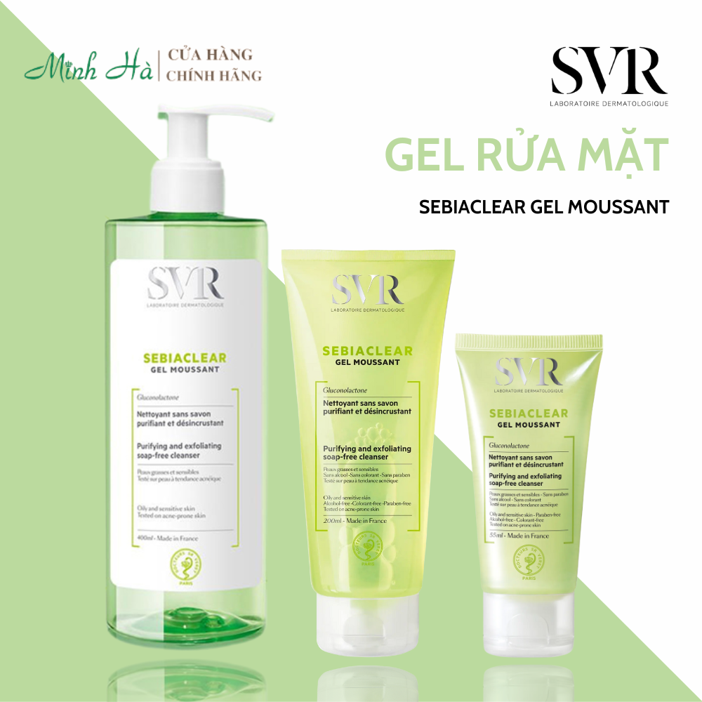 (CTY) Gel rửa mặt SVR Sebiaclear Gel Moussant dành cho da dầu