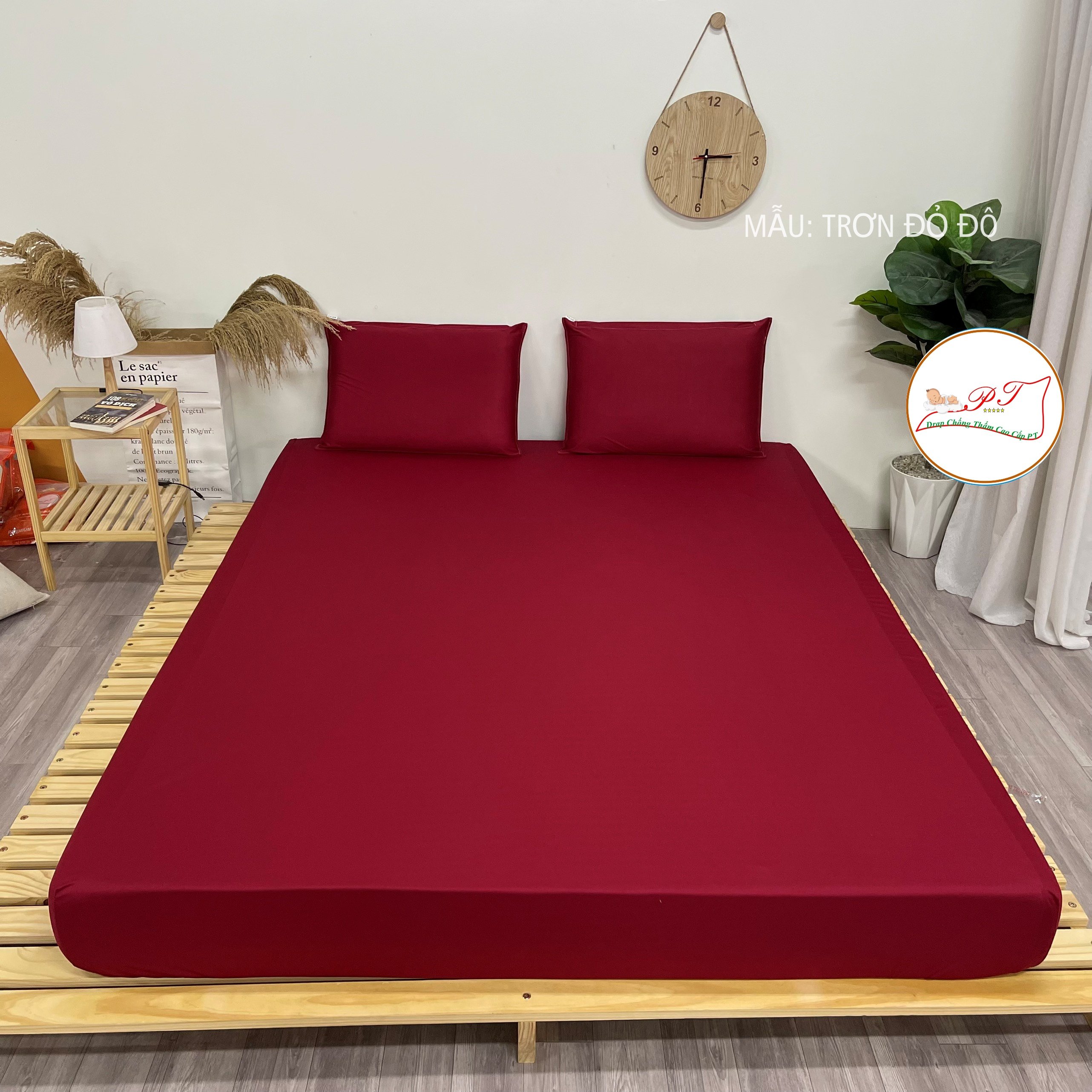 Ga Chống Thấm Cao Cấp PT Mẫu Họa Tiết Đỏ Đô