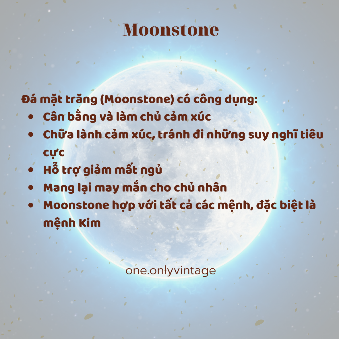 Dây chuyền bạc đá mặt trăng moonstone thiên nhiên