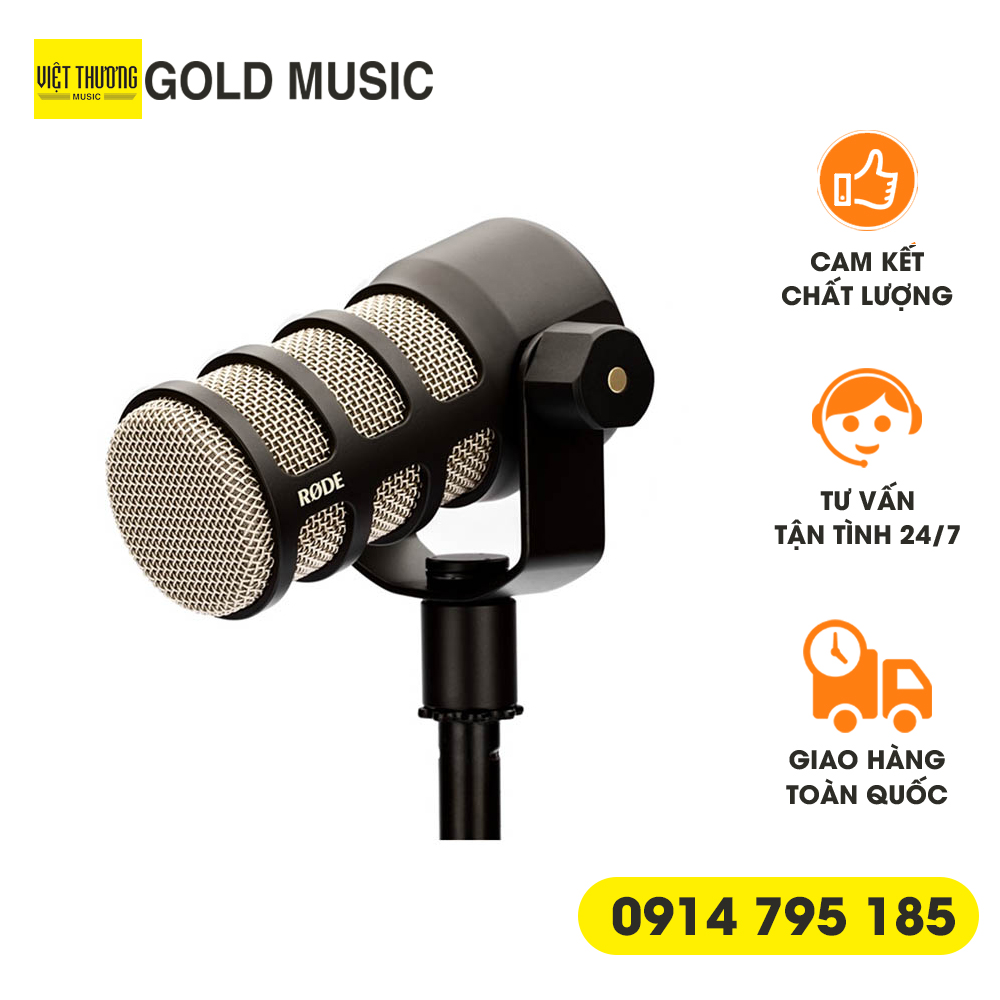 Mic Rode Podmic Micro thu âm Dynamic Podcasting thiết bị thu âm cao cấp cho Producer, youtuber, tiktoker - Gold Music
