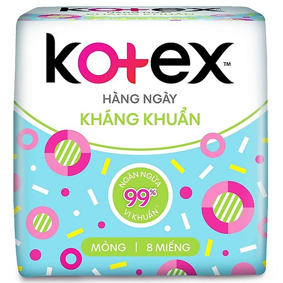 Combo 8 gói băng vệ sinh Kotex hàng ngày hương tự nhiên kháng khuẩn, băng vệ sinh kotex, băng vệ sinh hằng ngày