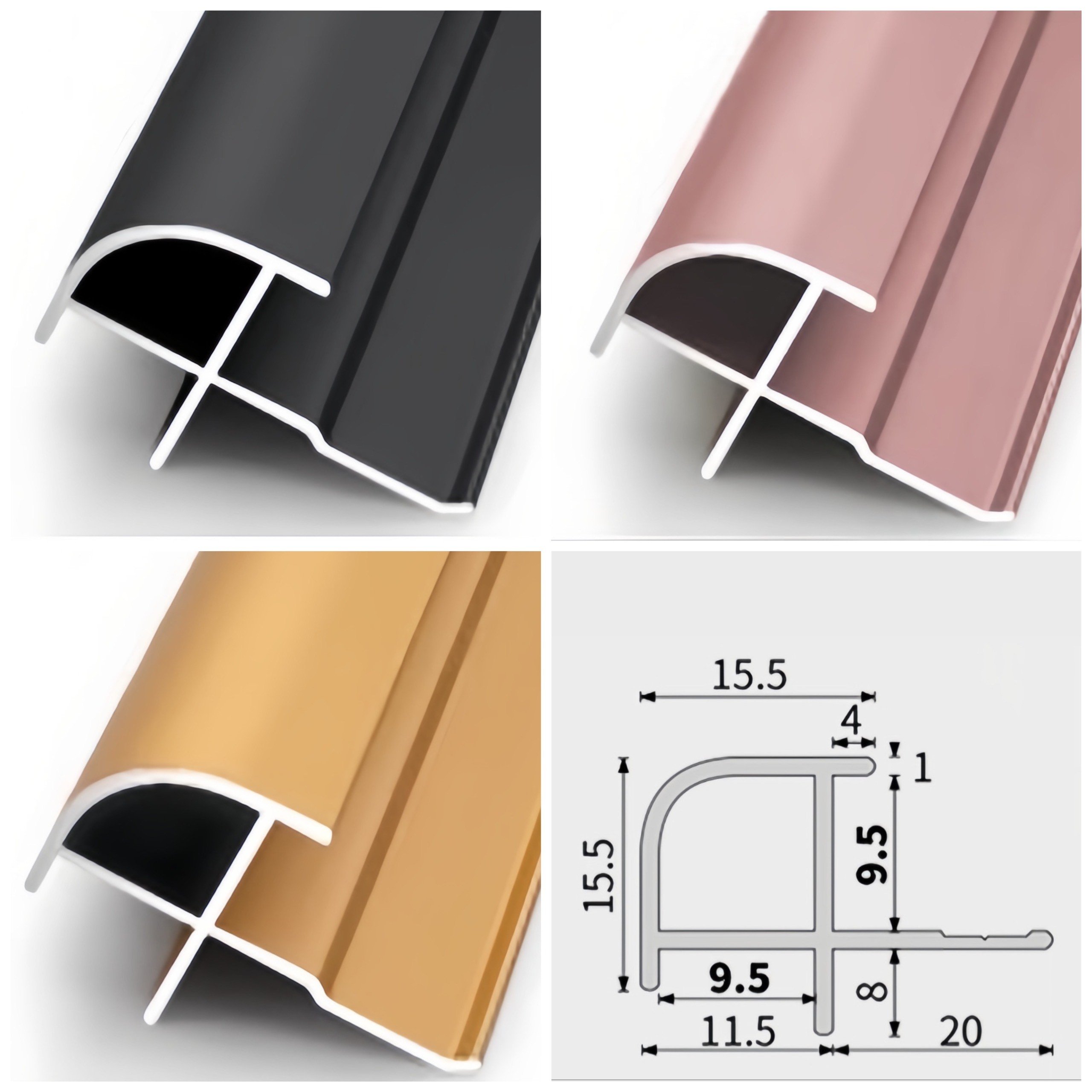Nẹp vách ốp góc dương bo tròn - dùng cho đợt gỗ 9mm - thanh dài 3m