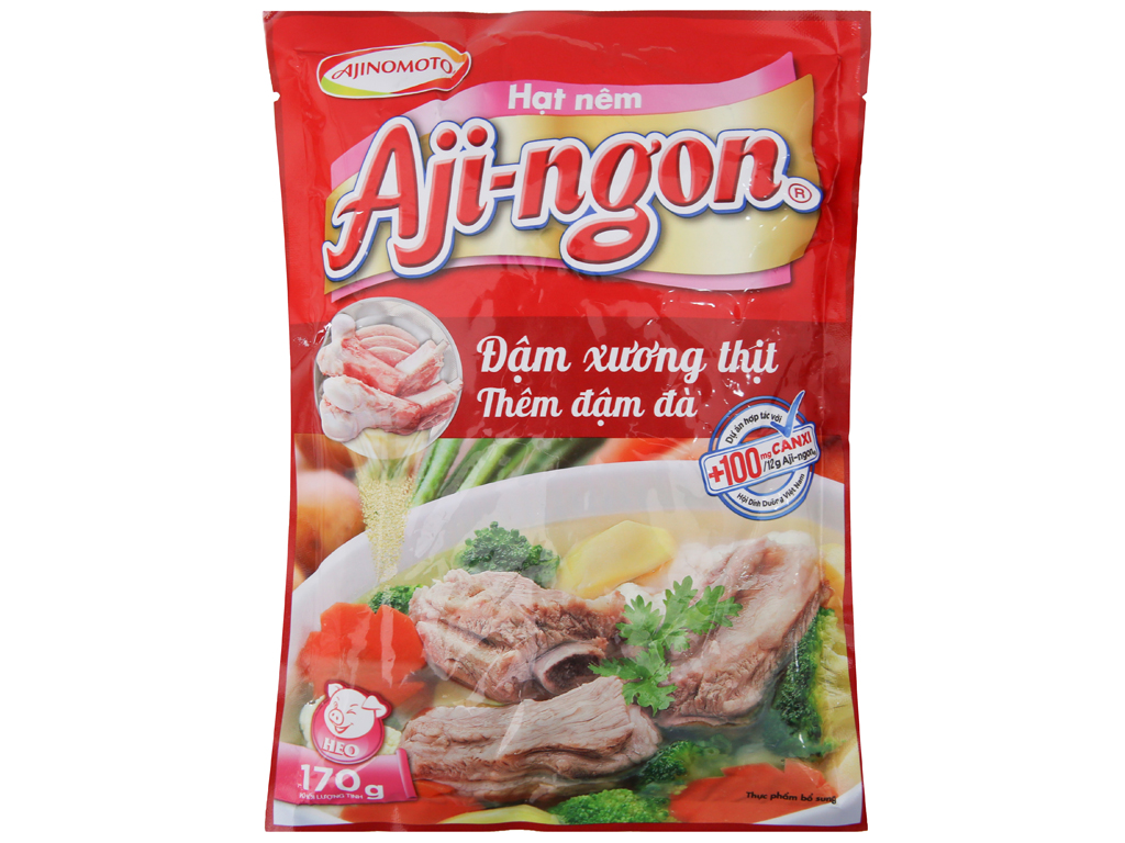 Hạt nêm Aji-ngon vị heo gói 170g (combo 3)