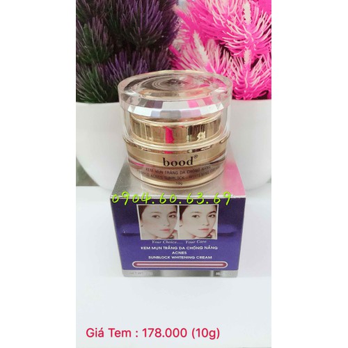 Kem BOOD Mụn Trắng Da Chống Nắng 10g THẢO DƯỢC HOA SEN BOOD
