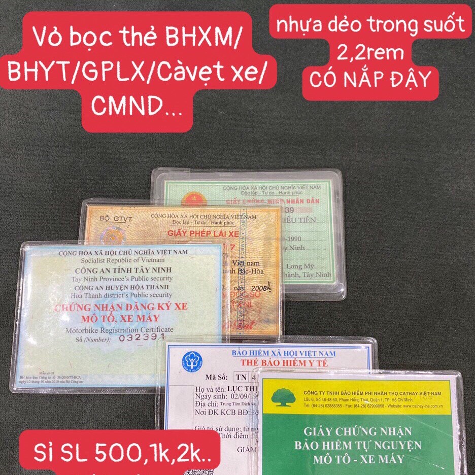 100 Vỏ Bọc Căn cước công dân Atm bằng lái xe Thẻ Pet có nắp đậy trong suốt sản và tất cả các loại giấy tờ cá nhân