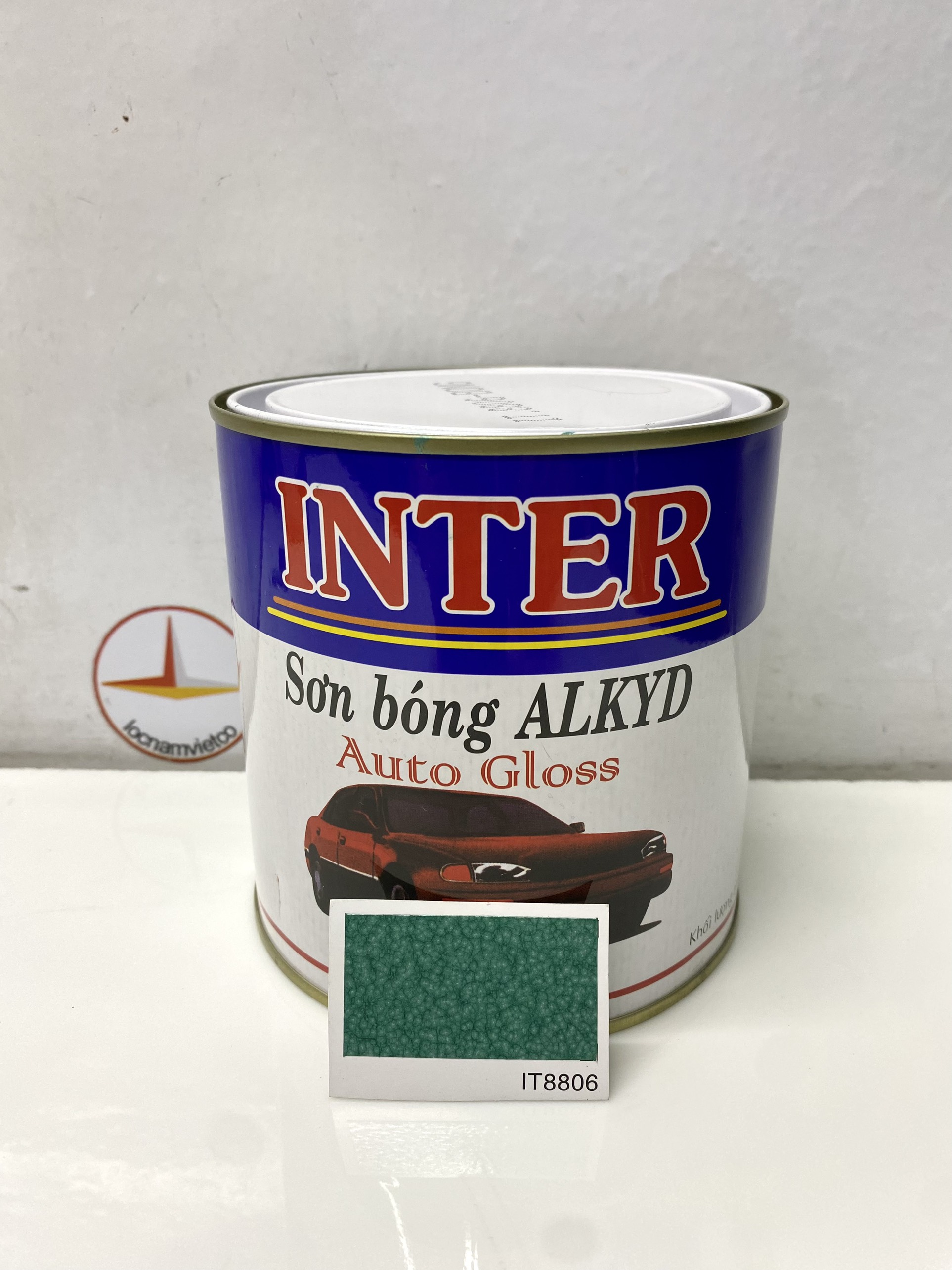 Sơn vân bông Inter hoa văn màu xanh IT8806 900g