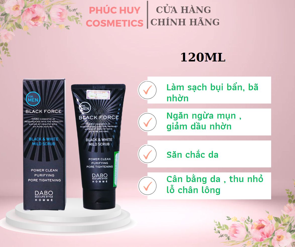 SỮA RỮA MẶT DABO CAO CẤP DÀNH CHO NAM BLACK FORCE 120ML