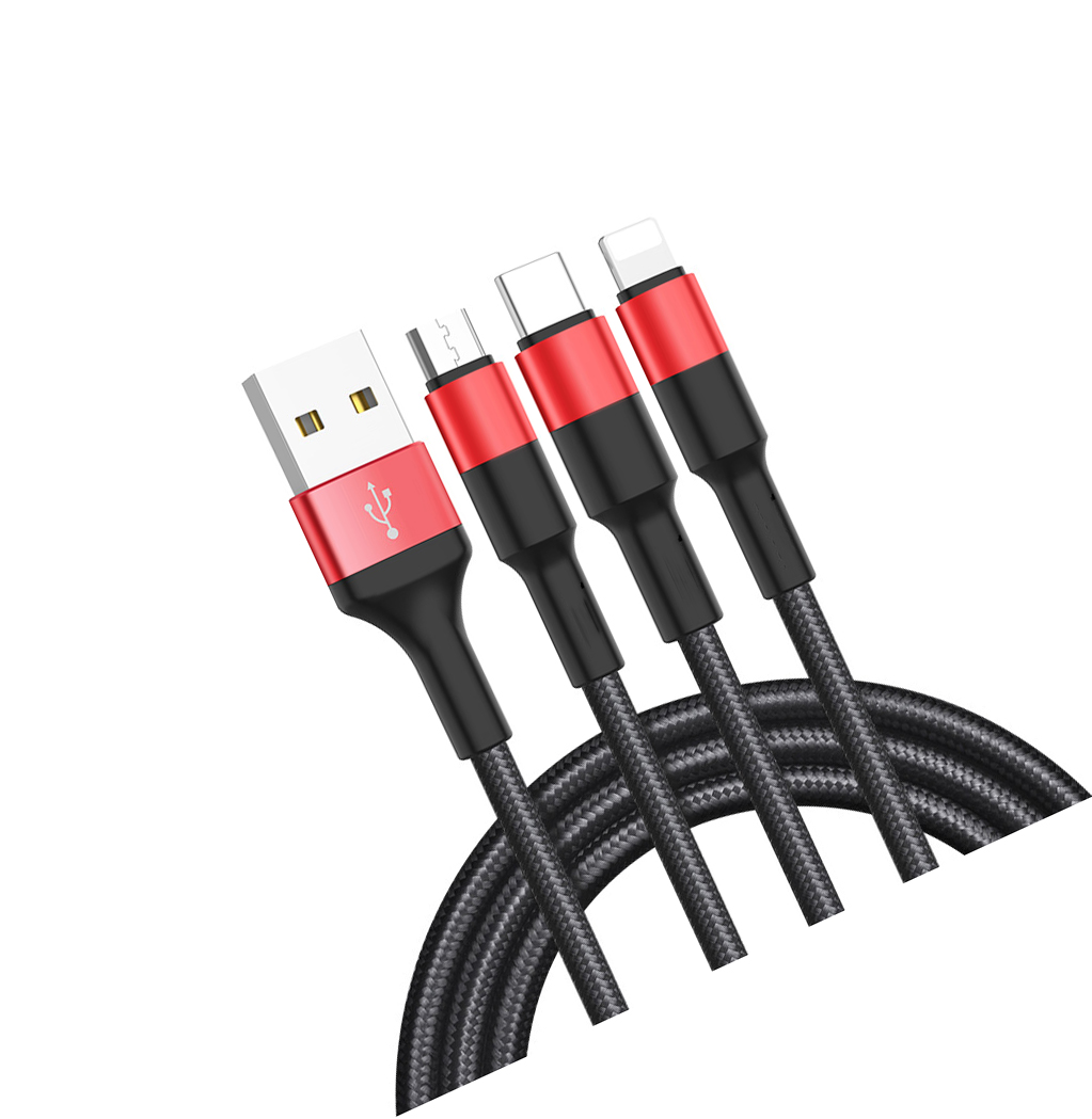 [HCM]Cáp sạc Hoco X26 3 đầu đa năng Lightning - Micro - Type C dài 1m dây dù siêu bền
