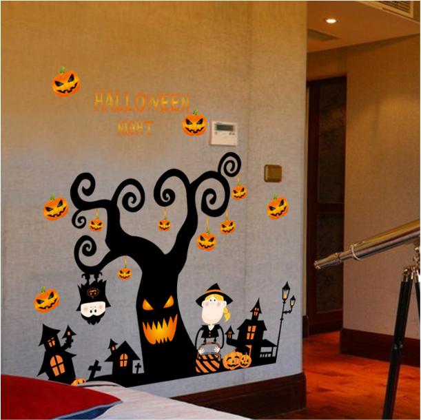 Decal trang trí tường - Cây Ma Kinh Dị Halloween