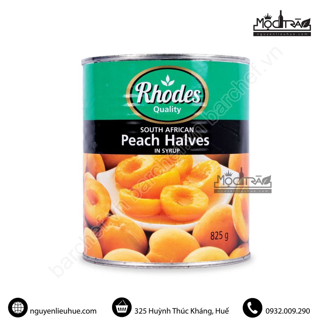 Đào Ngâm đóng lon Rhodes 825g
