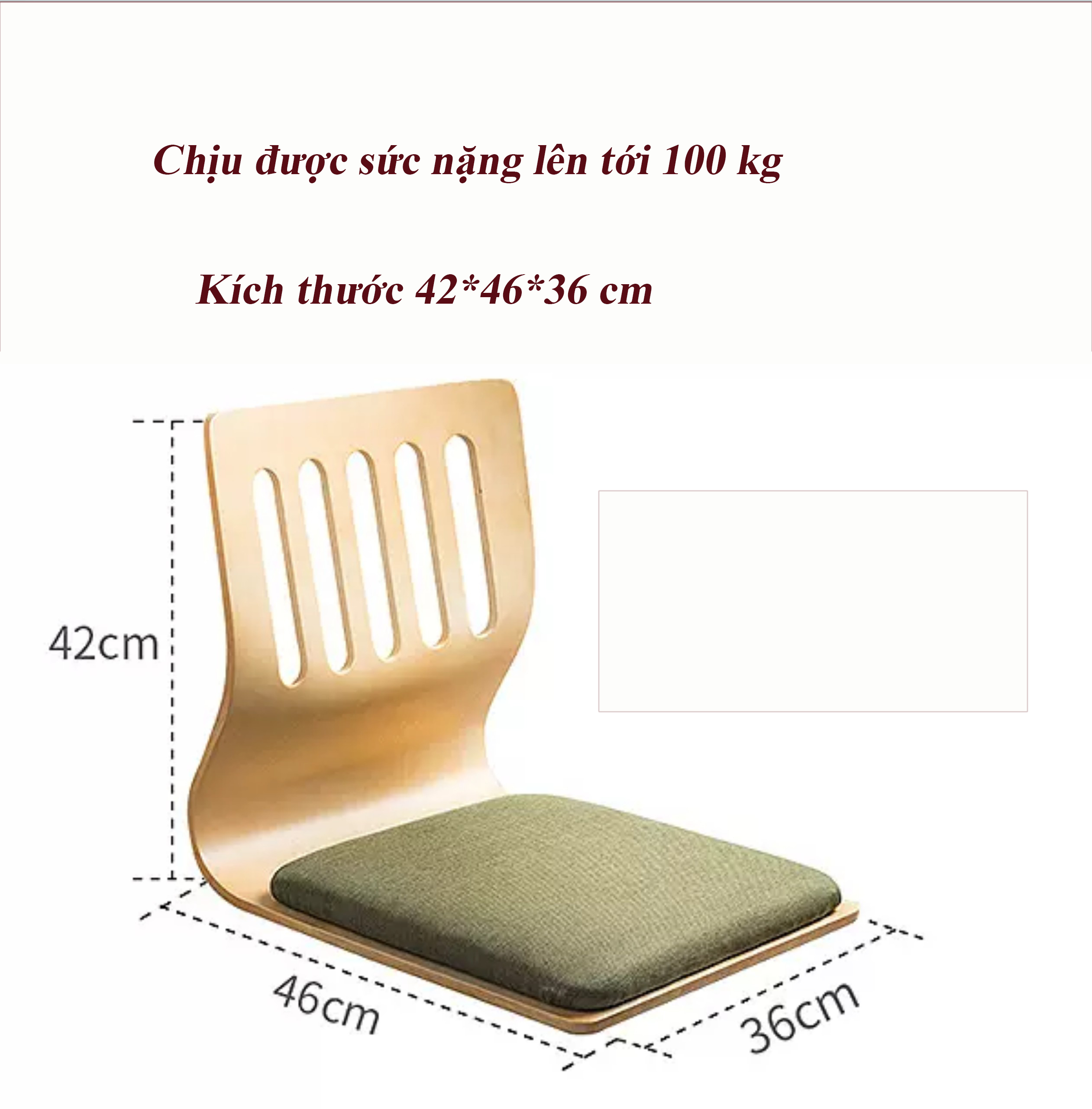 Ghế gỗ bệt bảo vệ cột sống kiểu Nhật (gỗ vàng)