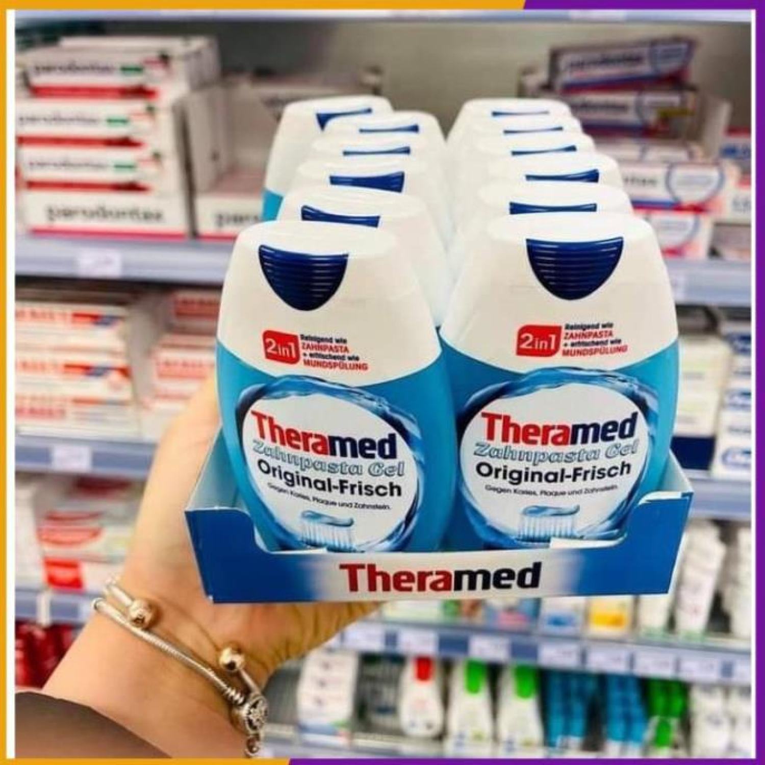 [Hàng Đức chính hãng.HN] Kem đánh răng Theramed 2in1 Đức Dạng ống dẹp{hangducairberlin}