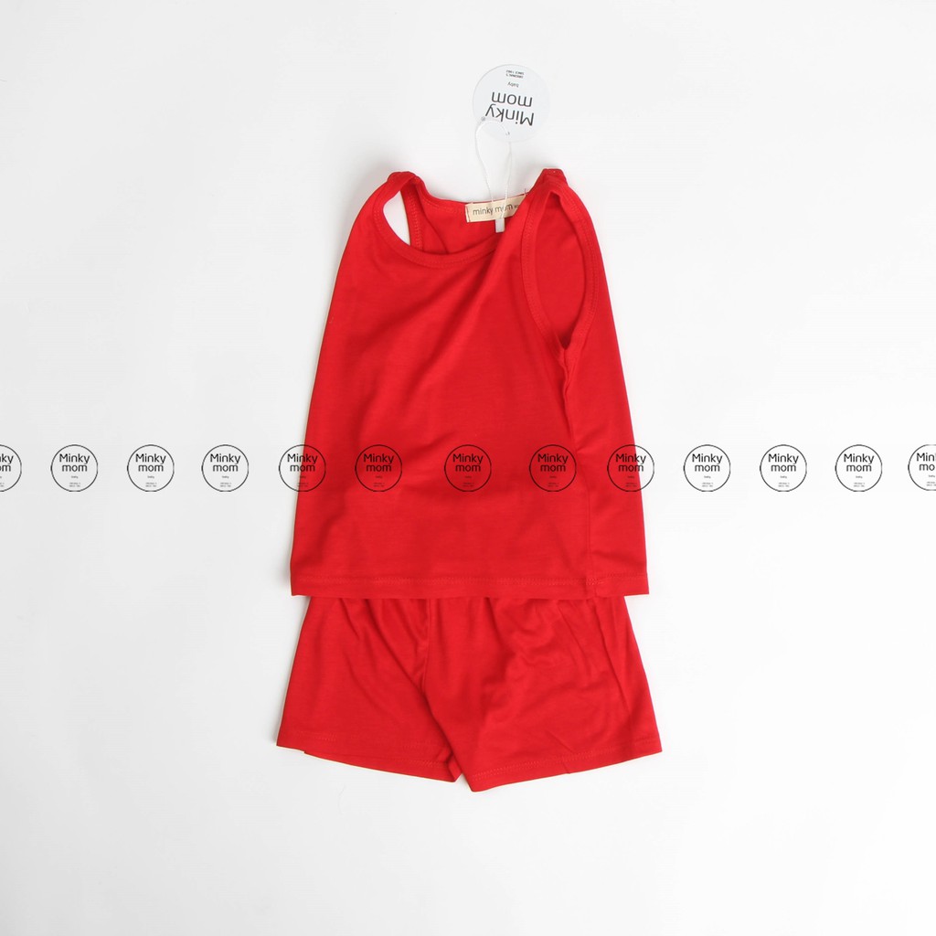 [SALE] Bộ Ba Lỗ Bé Trai, Bé Gái Minky Mom Vải Thun Lạnh Basic Nhiều Màu, Bộ Quần Áo Trẻ Em 3 Lỗ Thoáng Mát MKM3LO2109