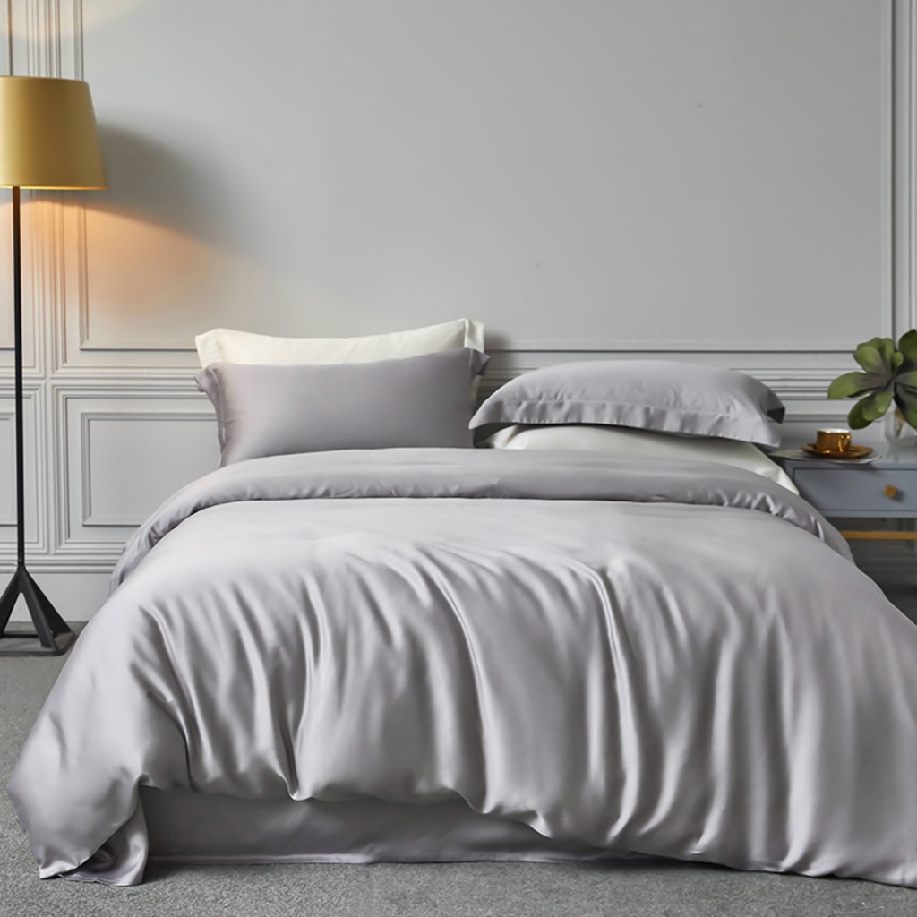 🌿MÃ SALE🔥 Chăn ga lụa Tencel 60s nhập sang xịn mịn đẳng cấp, trọn bộ 5 món chăn drap gối lụa tencel chăn chần bông micro Nemtot Bedding