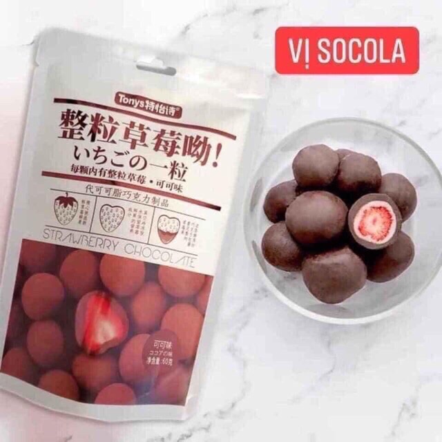 Socola bọc dâu tây (gói 60g)