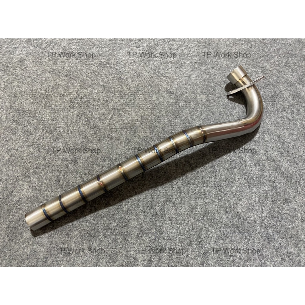 Cổ pô inox đường hàn titan thay thế cổ pô zin from thòng gắn wave a đời mới s110 blade wave rsx