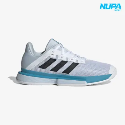 [GIÀY TENNIS ADIDAS] Giày Tennis Adidas Solematch Bounce Cloud White / Core Black / Halo Blue | NUPASPORT