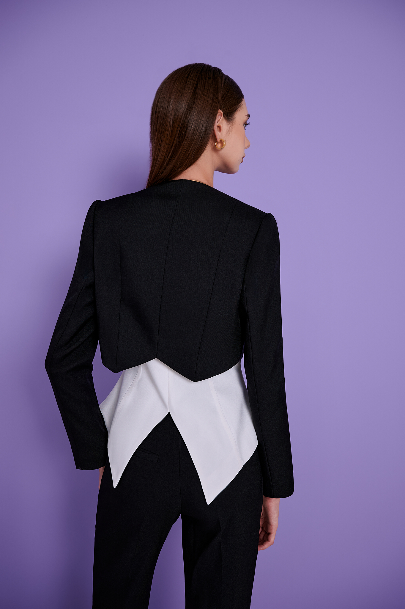 Áo blazer croptop phá cách - ESTHER STUDIOS Henry Blazer - Black