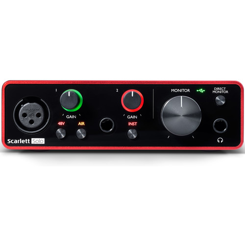 Focusrite Scarlett Solo Studio 2x2 USB Audio Interface with Microphone & Headphones (3rd Generation) gen3