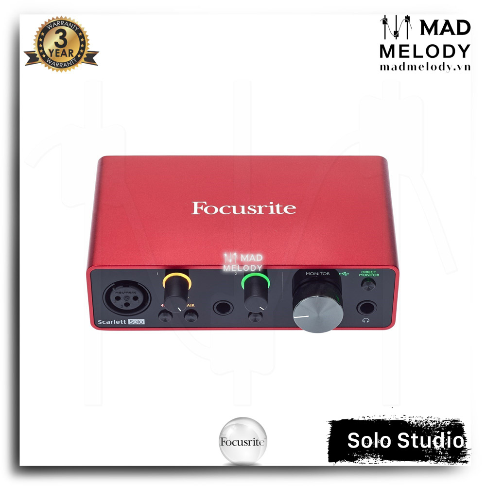 Focusrite Scarlett Solo Studio Pack (3rd Gen) [bộ thu âm chất lượng cao Solo Gen 3, thế hệ 3, NEW]