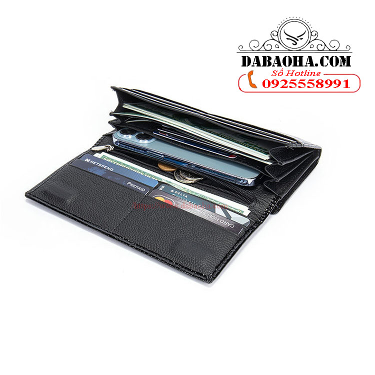Ví dài nữ da bò thật BHM1069 Ví gập đôi