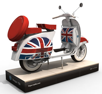 Mô hình giấy 3D xe máy Vespa 150 Scooter