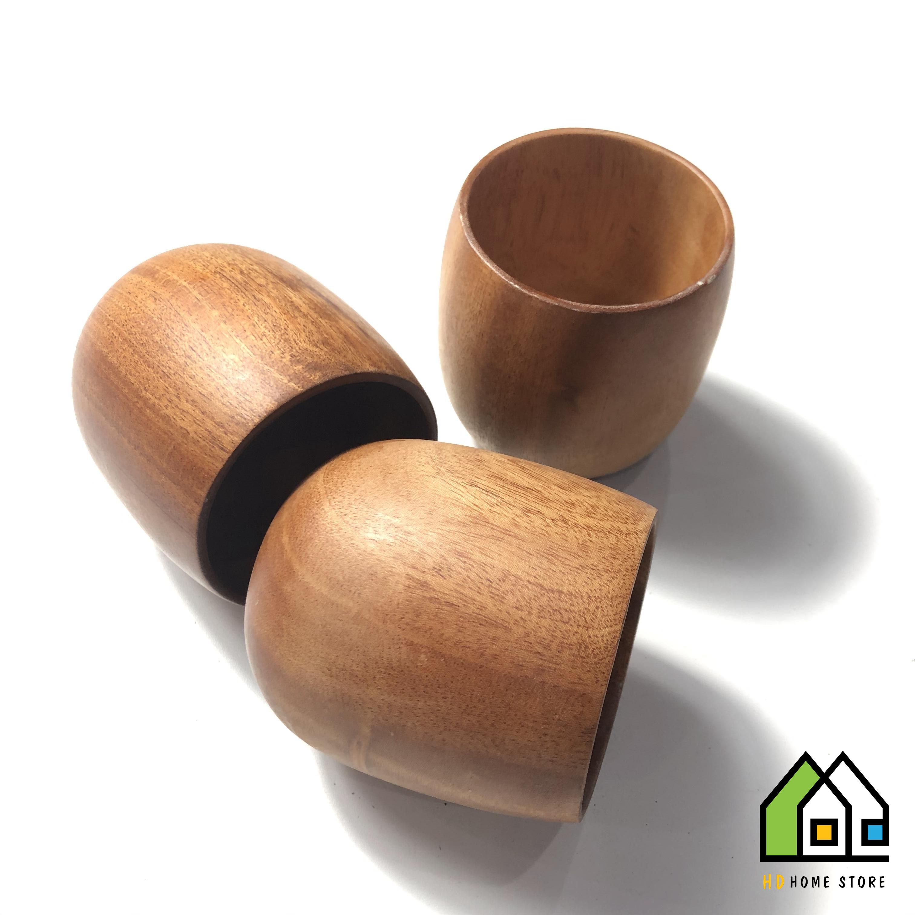 Ly gỗ xà cừ bo tròn đáy