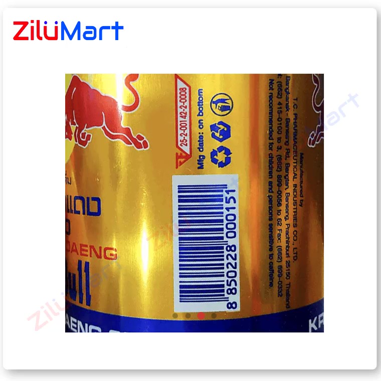 Nước tăng lực Redbull Thái Lan (thùng 24 lon) loại 250ml