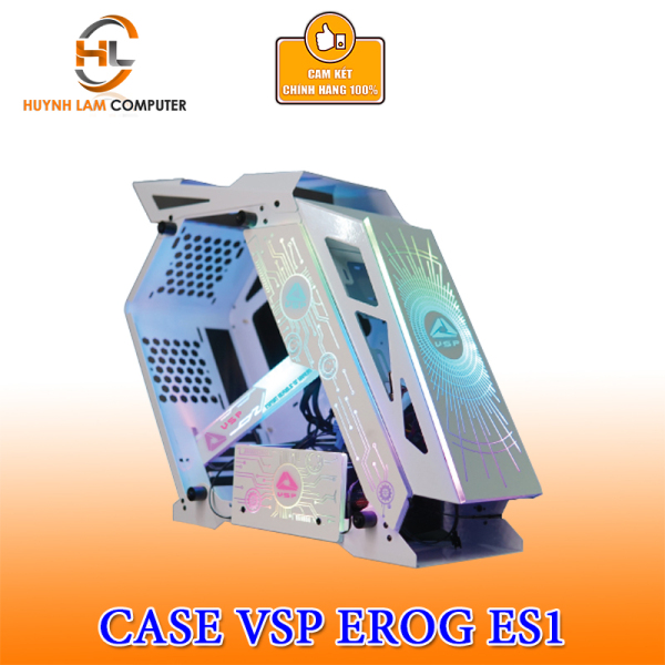 Thùng Máy Tính Case VSP E-ROG ES1 (MÀU TRẮNG) Gaming Kính cường Lực (chưa kèm Fan)