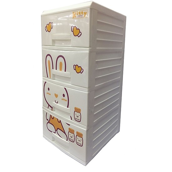 TỦ NHỰA KITTY 4 TẦNG ĐỰNG ĐỒ TRẺ EM SƠ SINH