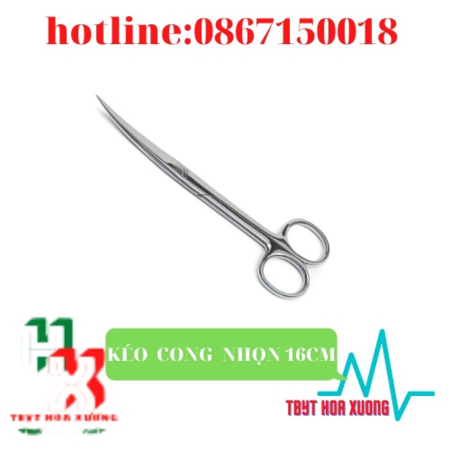 Kéo Y  Tế Cong Nhọn 12,14,16,18,20cm