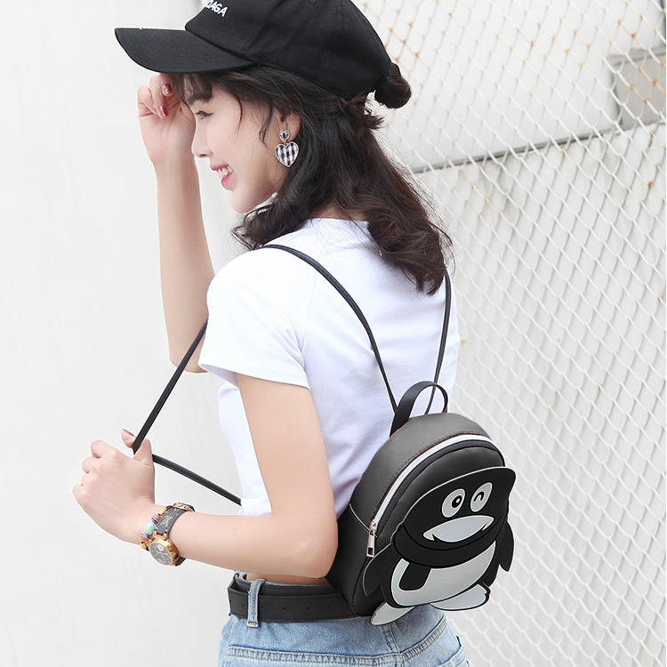 Balo Giả Da Chim Cánh Cụt BL25 Đen