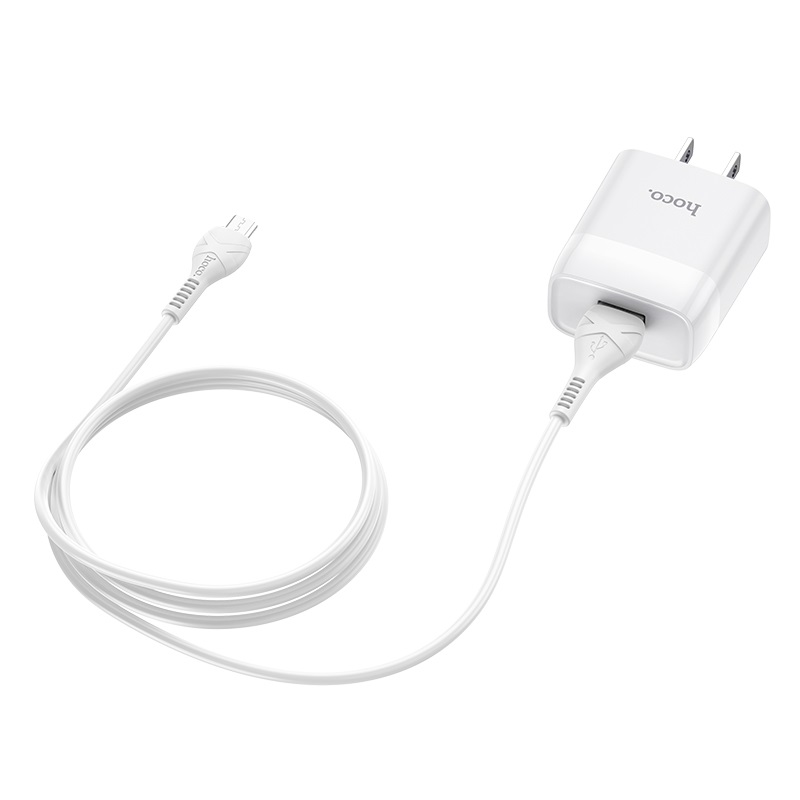 Cốc sạc 2 cổng và Bộ cốc cáp sạc Hoco C73/C73A Glorious 2.4A - chân Lightning / Micro-USB / Type-C (Trắng) - Hãng phân phối chính thức - Nhất Tín Computer