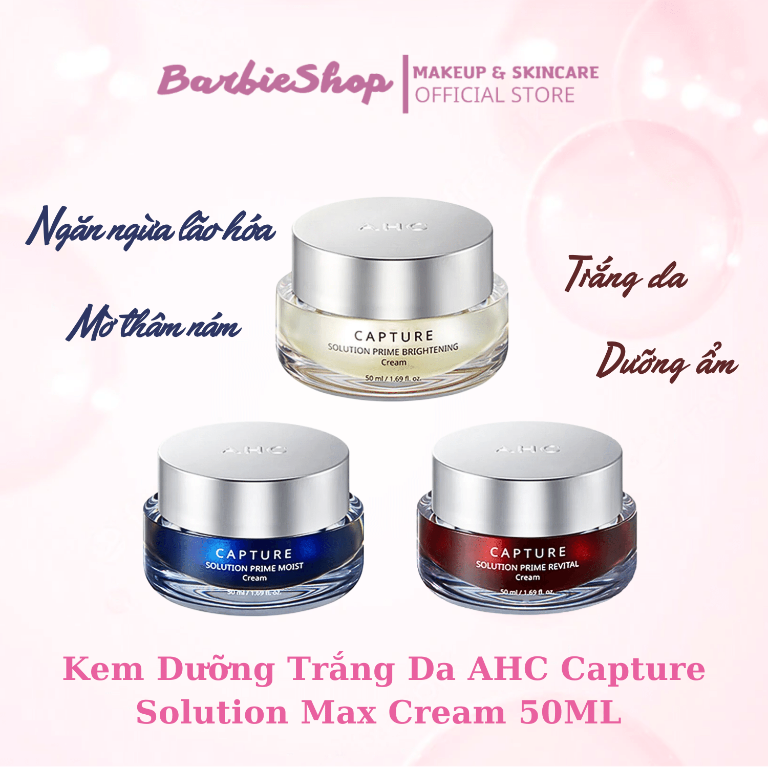 Kem Dưỡng Trắng Da AHC Capture Solution Max Cream 50ML