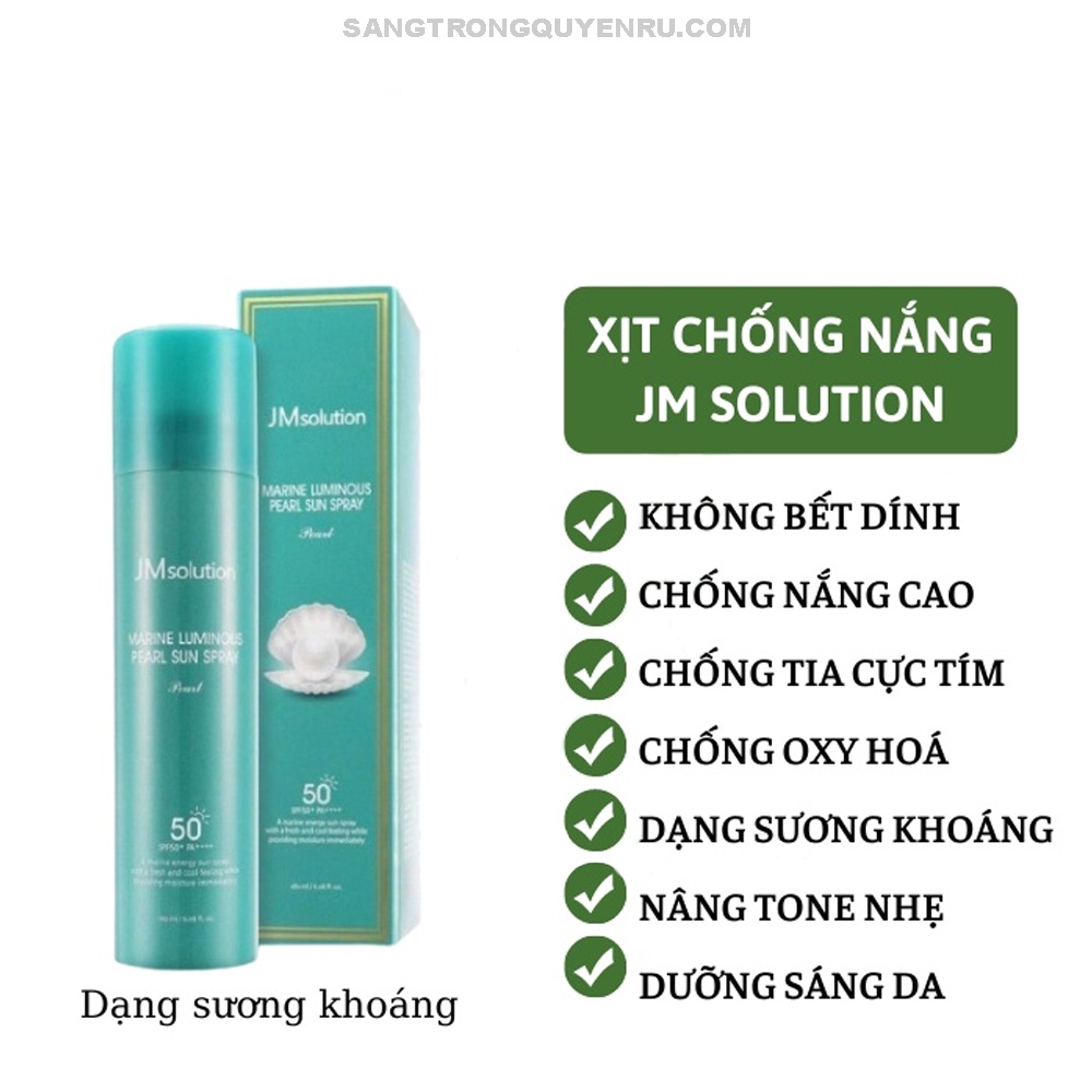 Xịt chống nắng toàn thân trắng da nâng tone jmsolution spf50+pa++ 180ml