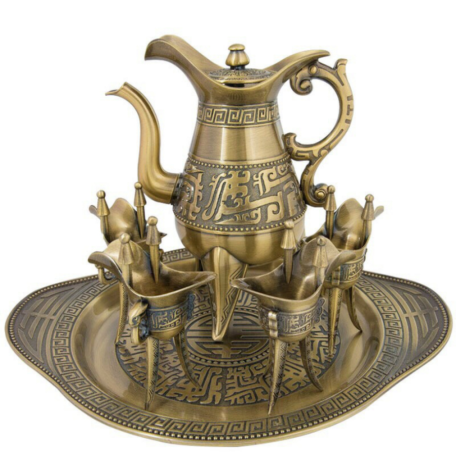 [HCM]BỘ BÌNH LY ĐỰNG RƯỢU BẰNG ĐỒNG KIỂU NHÀ TẦN