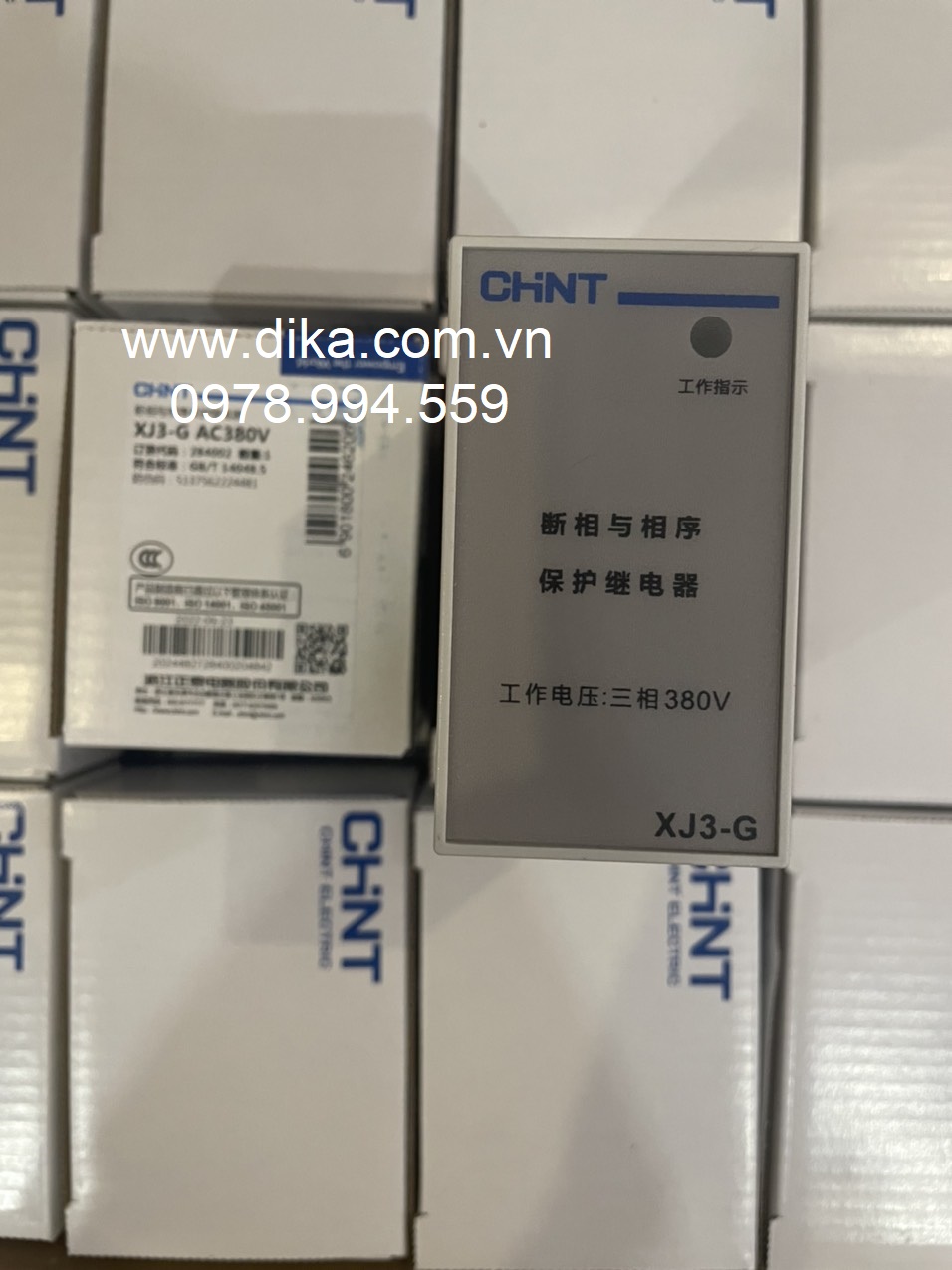 Rơle bảo vệ mất pha Chint XJ3-G - bảo vệ nguồn 3 pha 380VAC