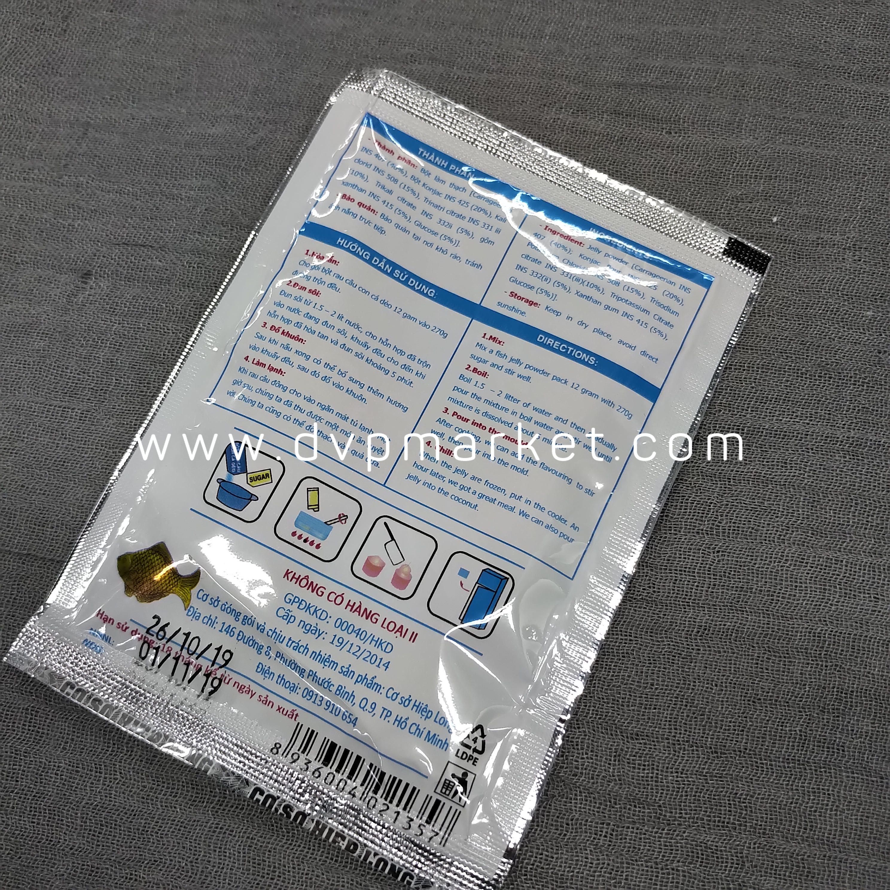 Bột rau câu con cá dẻo Hiệp Long 10G